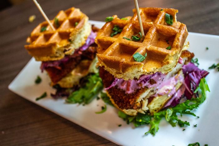 Chicken and waffle sliders