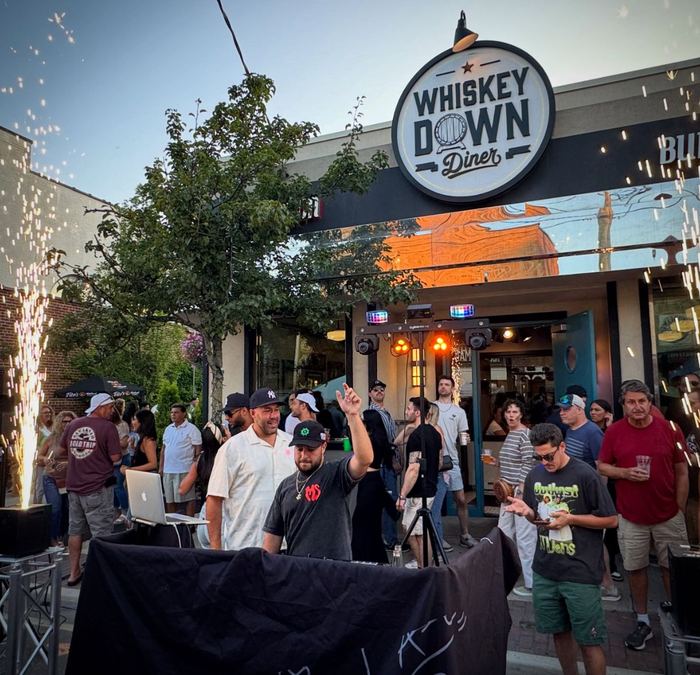 Music on Main Street outside the restaurant