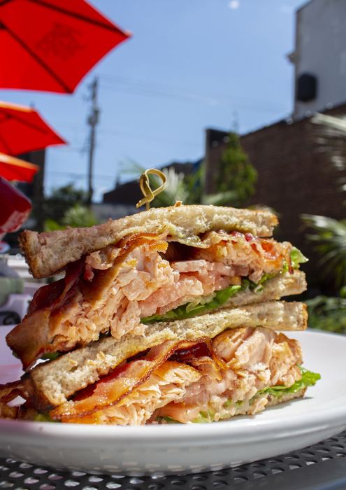 Salmon BLT on toasted multigrain