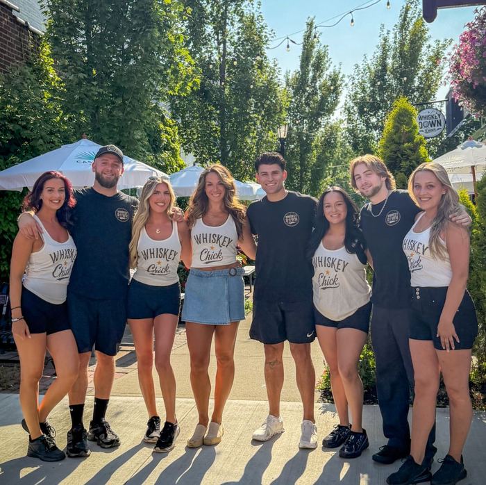 The team together on the patio